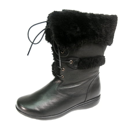 

PEERAGE Carly Women s Wide Width Leather Mid-Calf Boots with Zipper