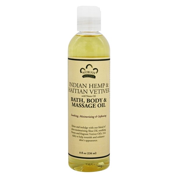 Nubian Heritage Bath Body and Massage Oil Indian Hemp and Haitian