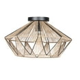 thumbnail image 2 of Adwickle 1-Light Dual Mount Ceiling or Pendant Light - Black Finish - Natural Fabric Shade, 2 of 2