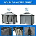 thumbnail image 4 of Dextrus 10ft x 12ft Double Roof Hardtop Gazebo, UV Resistant, Gray, 4 of 5