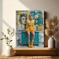 thumbnail image 6 of Yellow Skirt Fashion Girl Canvas Wall Art, Urban Pop Graffiti Portrait, Modern Edgy Room Decor, 6 of 8