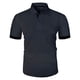 thumbnail image 5 of Ceisia Men's Slim Fit Short Sleeve Turndown Collar Jacquard Polo Shirt with Contrast Cuffs Dark Gray XXXL Gifts, 5 of 9