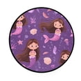 thumbnail image 2 of 36.2 Inch Round Floor Mat Cute Pink Mermaids Carpet Decor Rug for Living Room Bedroom, 2 of 6