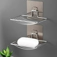 thumbnail image 3 of SHISUYAN 2 Pcs Porte-Savon en Acier Inoxydable Adhésif Mural Porte-Savon, 3 of 9