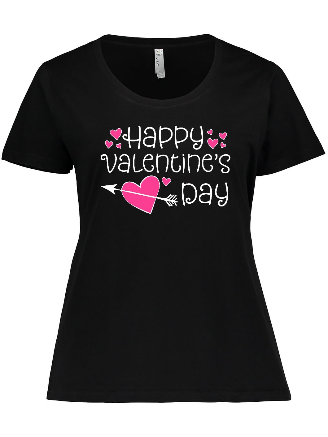 GDC VALENTINE'S DAY L/S T-SHIRT XLサイズ Inktastic Happy Valentine's Day with Hearts Women's Plus