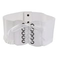 thumbnail image 2 of GHSOHS Elastic Wide Belts for Women Lace-up Tied Corset Belts for Dresses Retro Stretchy Bow Waist Belt Leather Canvas Adjustable Waistband White, 2 of 4
