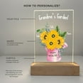 thumbnail image 3 of Grandma's Garden Happy Mother's Day Custom Personalized LED Wood Base Light Up Lamp Flower Jar Stand Grandma Nana Mema Grams Love Home Gift!, 3 of 7
