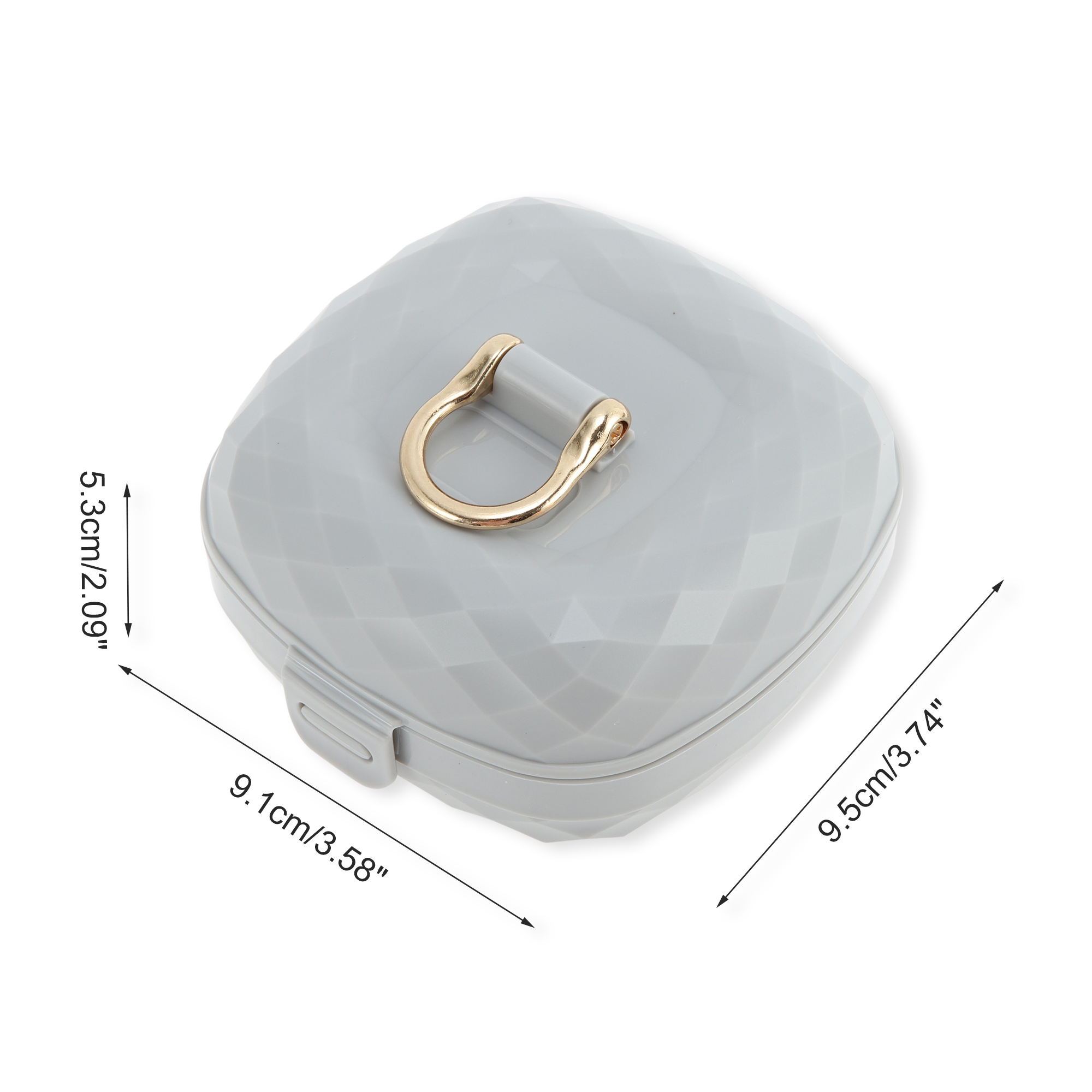 Unique Bargains Multi-Function Stylish Jewelry Box Organizer With Mirror Gray
