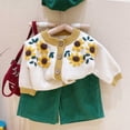 thumbnail image 3 of Godderr Toddler Baby Girl Knitted Sweater for Kids Cardigan Outfit for 2-7T Embroidery Long Sleeve Button Sweater Top Casual Cardigan Sweater Jacket, 3 of 5