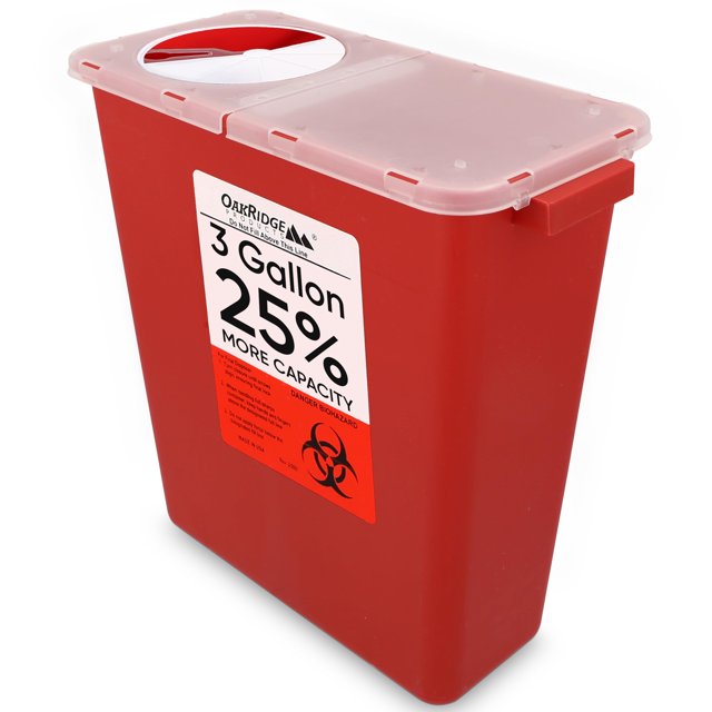 Sharps Container Oakridge Products, 11,4 L (paquete de 1), tapa giratoria