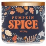 Mainstays Pumpkin Spice Scented 3-Wick Fall Candle, 14-Ounce
