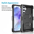 thumbnail image 2 of Takfox Case For Samsung Galaxy A35 5G ,Shockproof Heavy Duty Rugged Locking Swivel Holster Belt Clip Kickstand Full Body Hard Shell Phone Cover Case,Black, 2 of 7