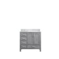 thumbnail image 3 of Lexora Home Jacques 36" Carrara Marble Top Single Vanity in Distressed Gray, 3 of 9