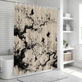 thumbnail image 6 of Chinese Shower Curtain, Waterproof Shower Curtains for Bathroom, Black White Tree Flowers Traditional Ink Painting Washable Fabric Bathtub Curtain Set Bath Decor with 12 Hooks 72"x78", 6 of 8