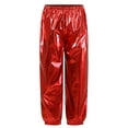 thumbnail image 6 of Miutii Kids Girls Sparkle Trousers Metallic Hip Hop Jazz Modern Dance Pants Fitness Sport Cargo Red 160, 6 of 9