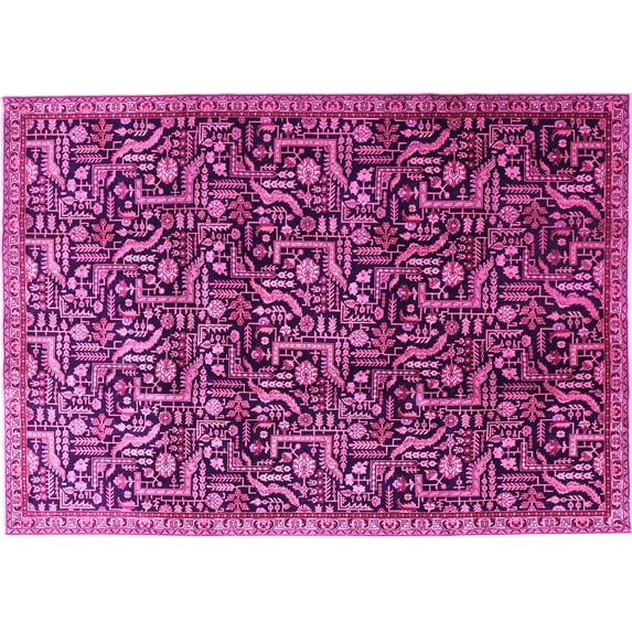 Ahgly Company Indoor Rectangle Persian Pink Traditional Area Rugs, 3' x 5'