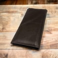 thumbnail image 7 of Mens Long Wallet Basketweave Coffee Soft Leather Cow Hair Checkbook Style Cowboy Hand Crafted High End Mens Wallets Leather Bull Rider Rodeo Concho, 7 of 7