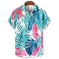 thumbnail image 3 of ZCFZJW Big and Tall Regular Fit Hawaiian Shirt for Men, Tropical Printed Summer Short Sleeve Button Down Mens Holiday Vacation Tees Shirts Tops Cotton Linen Beach Shirts Multicolor#07 S, 3 of 3