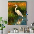 thumbnail image 4 of Great Egret Canvas Art, Rainfall Bird Painting, Elegant Serene Wildlife Home Wall Decor, 4 of 8