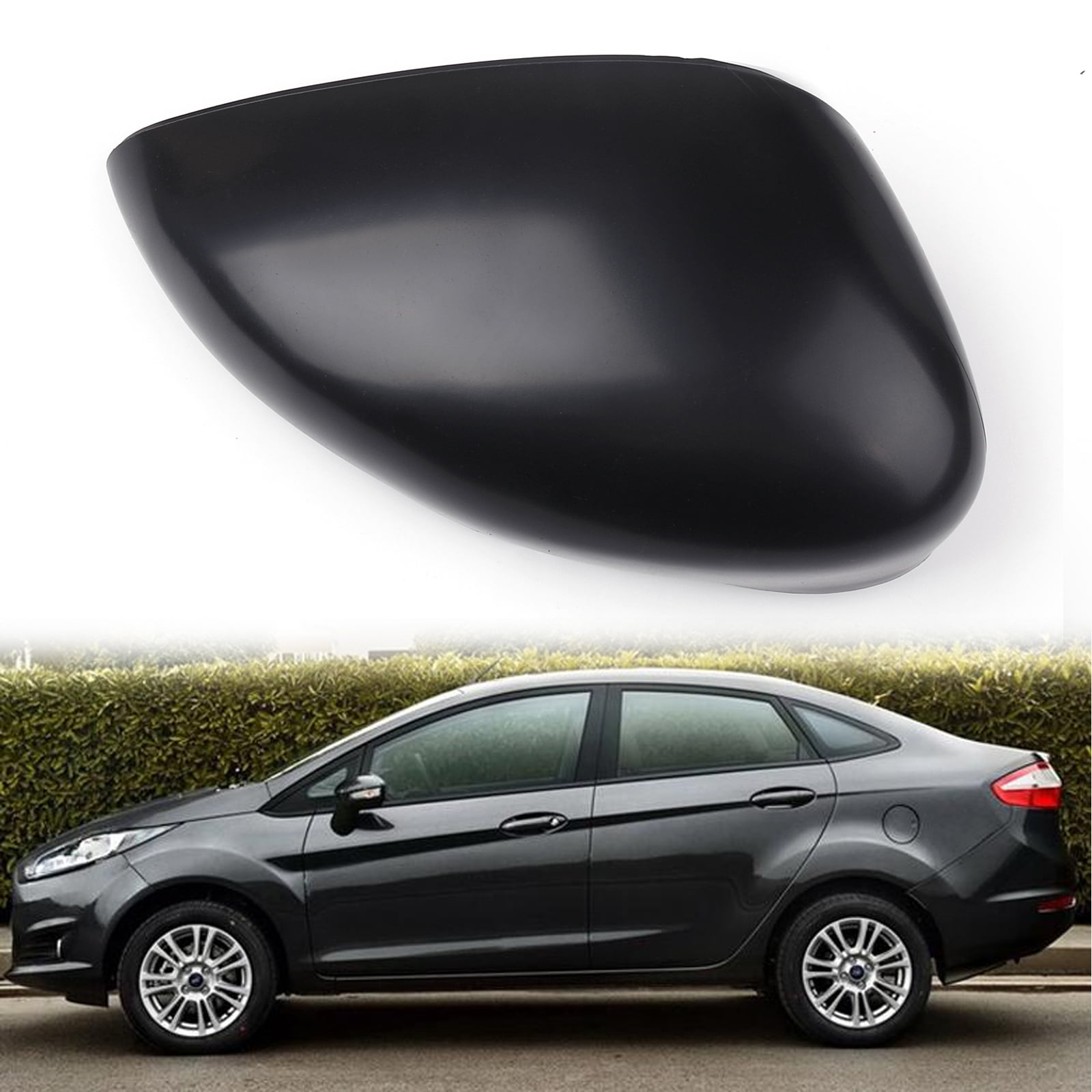 CMR Right Matte Black Wing Door Side Rearview Mirror Cover Per ford Fiesta 09-15 Q 