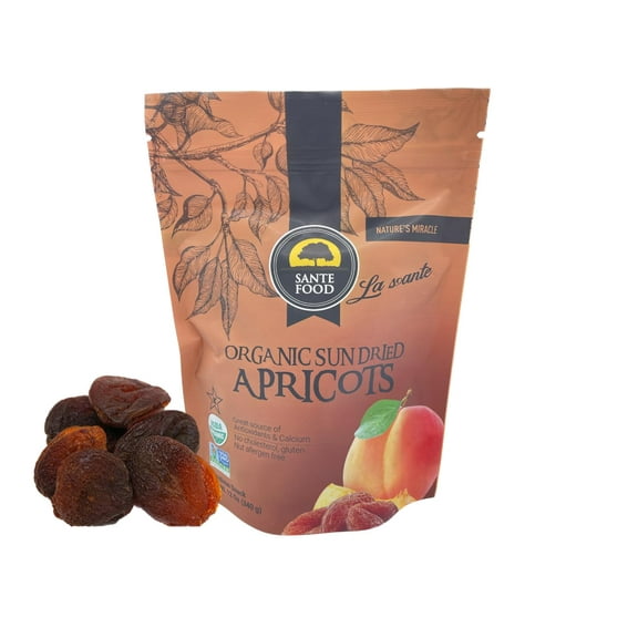 Premium USDA Organic Sun Dried Wild Pitted Apricots 12 Oz All Natural Non GMO Gluten Free Nut Allergen Free Kosher No Added Sugar And Vegan Healthy Fruit Snack Resealable Bag Naturally Sweet (1 Pack)