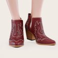 thumbnail image 5 of asdoklhq Womens Waterproof Work Boots,Women's Boots High Heel Pointed Toe Boots Slip-on Shoes Embroidered Shoes Warm Boots Ankle Boots Winter Casual Women Shoes, 5 of 7