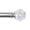 Brushed Nickel, variant on 1" Single Curtain Rod Set with Faceted Crystal Sphere Finial