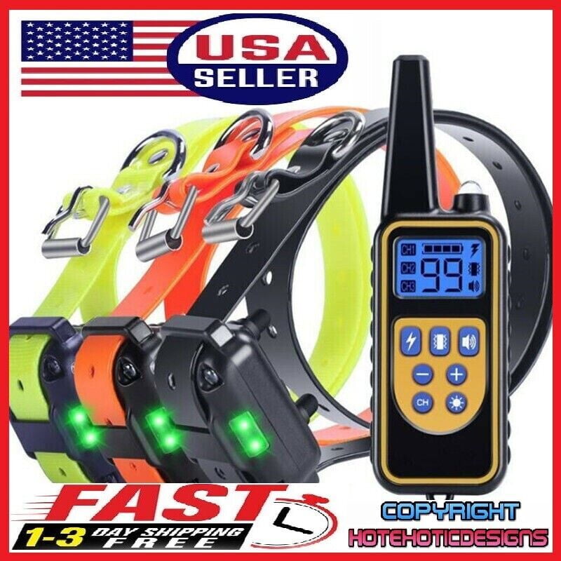 Dog Training Collar,Dog Shock Collars for 3 Dogs with 2 Receiver,Remote Range 2600ft,IPX7