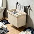 thumbnail image 2 of Hanging Laundry Basket Fabric Hamper Foldable Clothes Organizer with Metal Hook Wall Mounted Storage Basket for Bathroom Dorm Laundry Room Dirty Clothes Towel Household Organization, 2 of 7