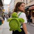 thumbnail image 4 of Mochila de tortuga para niñas. Mochila de tortuga monísima para viajes en familia, uso diario, festivales, actividades al aire libre, cumpleaños, colegio, niñas y niños, 4 of 5