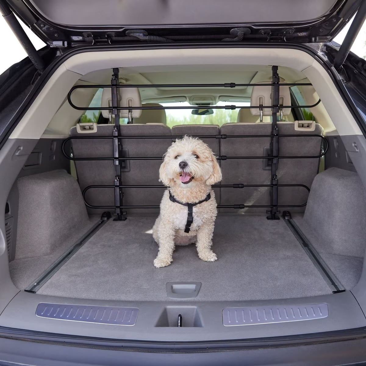 LQQ Adjustable Metal Dog Car & SUV Barrier