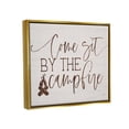 thumbnail image 3 of Stupell Come Sit By The Campfire Rustic Sign Inspirational Painting Gold Floater Framed Art Print Wall Art, 3 of 6