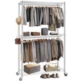 thumbnail image 1 of Waterproof Double Rod Heavy Duty Clothes Rack, White, 1 of 7