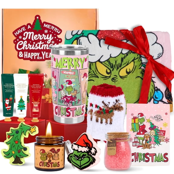 Christmas Gifts for Women, 2025 Unique Holiday Gift Sets for Her, Mom, Wife, Girlfriend, Sister, Bestie, Friends, Coworkers, Xmas Blanket 20oz Tumbler Ideas Gifts Basket for Women Who Have Everything