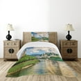 thumbnail image 4 of Ambesonne European Quilted Bedspread Set 2 Pcs, Salzburg Land Cloudy, Twin Size, Multicolor, 4 of 5