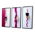 thumbnail image 3 of Designart "Red Wine Glass Presentation Magenta Elegance I" Wine & Champagne Framed Wall Art Set Of 3 - Pink Traditional Frame Gallery Set For Office Decor, 3 of 6