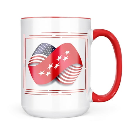 

Neonblond Infinity Flags USA and Madrid (Spain) Mug gift for Coffee Tea lovers