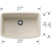 BLANCO VALEA Cafe Brown SILGRANIT 27in Rectangle Single Bowl Sink