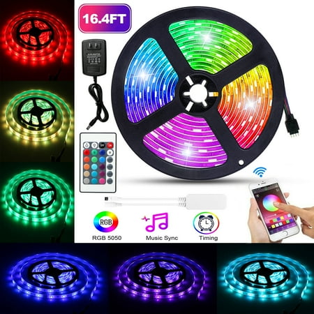 LED Strip Light, EEEKit Wifi Wireless Smart Phone Controlled Led Strip Light Kit RGB 6.4ft 150 Leds Work with Amazon...