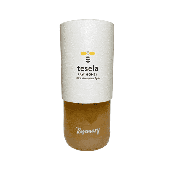 Tesela Premium Raw Honey – 100% Spanish Artisanal Honey, Unfiltered & Unpasteurized, Single-Origin, 320g (11.3 oz) - Rosemary Flavor