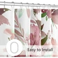 thumbnail image 6 of Plum Floral Shower Curtain, Watercolor Flower Shower Curtain for Bathroom, Modern Ink Decorative Fabric Shower Curtain Set with Hooks 72x72, 6 of 6