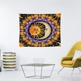 thumbnail image 5 of Psychedelic Sun and Moon Tapestry Colorful Celestial Mandala Wall Hanging Trippy Cosmic Art Boho Hippie Home Decor 30x40 Inch, 5 of 6