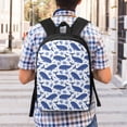 thumbnail image 5 of Uemuo Whale Printed Durable 17-inch Student Backpack - Lightweight, Waterproof, Adjustable Straps, Ideal for School, Work, Travel, 5 of 5