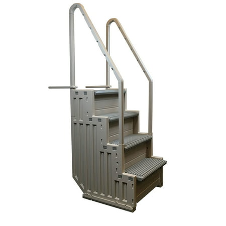 Confer Step 1 Staircase Style Above Ground Pool Steps Warm Grey - (Best Above Ground Pool Steps)