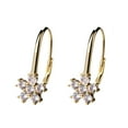 thumbnail image 3 of Amy and Annette Lever Back Earrings with Crystals in 18K Gold Plated, 3 of 5