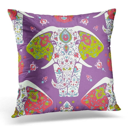 USART Abstract with Mandala and Elephant Geometric Circle Made in and Sites Kaleidoscope Medallion Yoga India Pillow Case Pillow Cover 20x20 (Best Cycle Price In India)