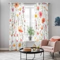thumbnail image 6 of Kitchen Curtains 84 Inch Length 2 Panels, Flower Grommets Window Treatment Curtain, Eucalyptus Plant Garden Red Floral Watercolor Thermal Curtains Drapes for Living Room/Bathroom, 6 of 9