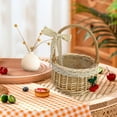 thumbnail image 6 of Handheld Wicker Picnic Basket - Vine Material, Washable Linen Lining, Retro Design - for Fruit/Snacks, Weddings/Picnics, Decorative Storage, 6 of 8