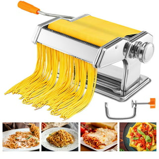 Trumoontree Electric Pasta Maker Automatic Noodle Machine Fresh Pasta Dough  Roller Stainless Steel(2 Blades for 2.5mm Round&4mm Flat Noodle)