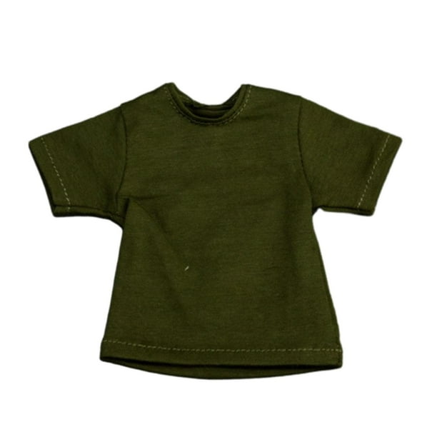 Camiseta de moda 1/6, ropa de muñeca hecha a mano, mangas cortas, ropa en miniatura para Verde
